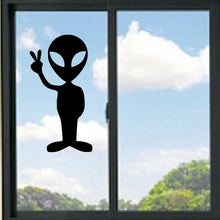 Load image into Gallery viewer, Alien Giving Peace Sign Vinyl Decal