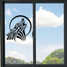 Load image into Gallery viewer, Howling Wolf And Moon Tribal Vinyl Decal