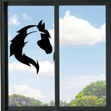 Load image into Gallery viewer, Cowgirl and Horse Silhouette Vinyl Decal