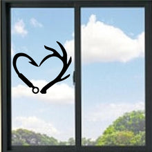 Load image into Gallery viewer, Hunting/Fishing Heart Symbol Vinyl Decal