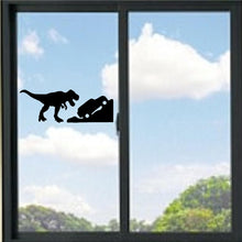 Load image into Gallery viewer, T Rex/Tyrannosaurus Rex Dinosaur Chasing Car Vinyl Decal