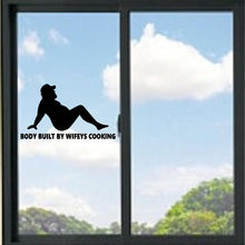 Load image into Gallery viewer, Chubby Guy Body Built By Wifeys Cooking Mudflap Guy Vinyl Decal