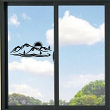Load image into Gallery viewer, Mountains With Trees And Sun Vinyl Decal