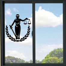 Load image into Gallery viewer, Blind Lady Justice With Law Scales And Sword Symbol Vinyl Decal