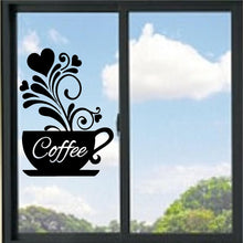 Load image into Gallery viewer, Coffee Cup With Hearts Vinyl Decal