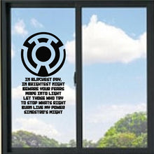 Load image into Gallery viewer, Yellow Lantern Symbol And Words Vinyl Decal