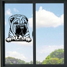 Load image into Gallery viewer, Shar-Pei Peeking Dog Vinyl Decal