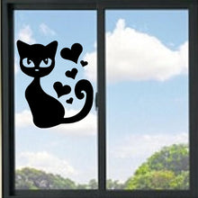 Load image into Gallery viewer, Cute Cat With Hearts Vinyl Decal