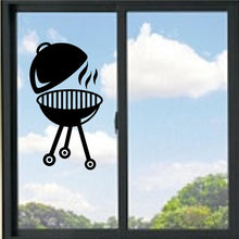 Load image into Gallery viewer, Charcoal BBQ Grill On Wheels Vinyl Decal