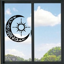 Load image into Gallery viewer, Sun Compass And Crescent Moon Vinyl Decal