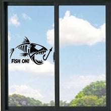 Load image into Gallery viewer, Fish On! Skeleton Fish And Hook Vinyl Decal