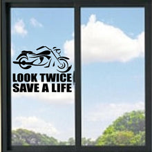 Load image into Gallery viewer, Look Twice Save A Life Motorcycle Vinyl Decal