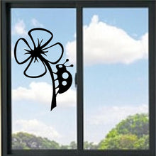 Load image into Gallery viewer, Lady Bug And Flower Vinyl Decal