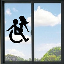 Load image into Gallery viewer, Wheelchair Girl On Guy Funny Vinyl Decal/Sticker