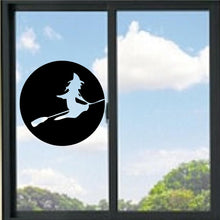 Load image into Gallery viewer, Witch And Moon Silhouette Vinyl Decal