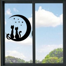 Load image into Gallery viewer, Cats And Crescent Moon Vinyl Decal
