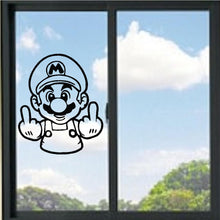 Load image into Gallery viewer, Mario Giving The Finger Funny Vinyl Decal