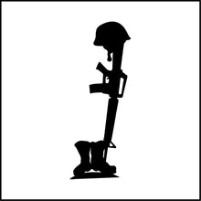 Load image into Gallery viewer, Soldier Helmet Gun And Boots Vinyl Decal