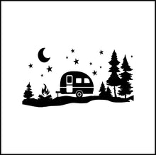 Load image into Gallery viewer, Camping At Night Scene Vinyl Decal