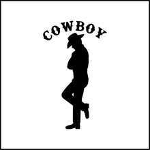 Load image into Gallery viewer, Cowboy Leaning With Words Vinyl Decal