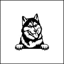 Load image into Gallery viewer, Husky Peeking Dog Vinyl Decal