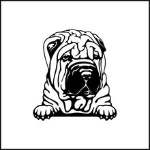 Load image into Gallery viewer, Shar-Pei Peeking Dog Vinyl Decal