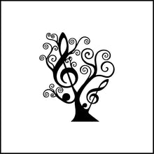 Load image into Gallery viewer, Floral Tree Treble Clef Music Tree Vinyl Decal