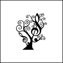Load image into Gallery viewer, Floral Tree Treble Clef Music Tree Vinyl Decal