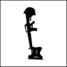 Load image into Gallery viewer, Soldier Helmet Gun And Boots Vinyl Decal