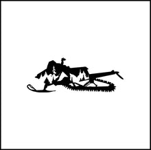 Load image into Gallery viewer, Snowmobile With Mountains Vinyl Decal