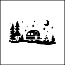 Load image into Gallery viewer, Camping At Night Scene Vinyl Decal