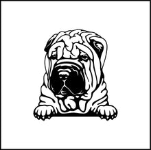 Load image into Gallery viewer, Shar-Pei Peeking Dog Vinyl Decal