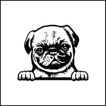Load image into Gallery viewer, Pug Dog Peeking Vinyl Decal