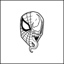Load image into Gallery viewer, Spiderman And Venom Face Mash Up Vinyl Decal