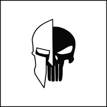 Load image into Gallery viewer, Punisher Logo With Spartan Helmet Vinyl Decal