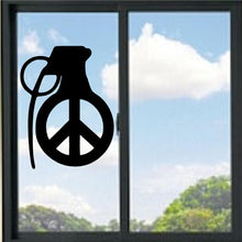 Load image into Gallery viewer, Peace Sign Hand Grenade Vinyl Decal