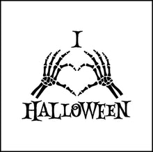 Load image into Gallery viewer, I Love Halloween Skull Hands Making Heart Symbol Vinyl Decal