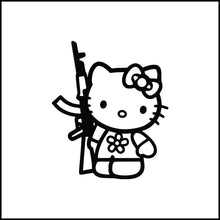 Load image into Gallery viewer, Hello Kitty With Gun Vinyl Decal