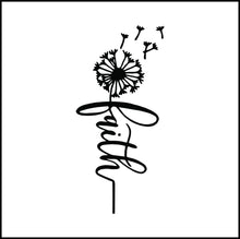 Load image into Gallery viewer, Faith Words With Blowing Dandelion Vinyl Decal