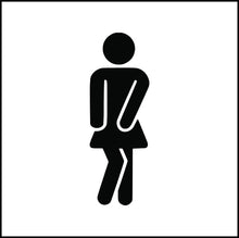 Load image into Gallery viewer, Stickwoman Funny Bathroom Silhouette Vinyl Decal