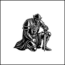 Load image into Gallery viewer, Knight Kneeling With Sword Vinyl Decal