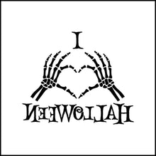 Load image into Gallery viewer, I Love Halloween Skull Hands Making Heart Symbol Vinyl Decal