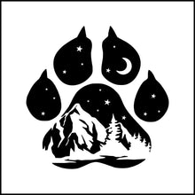 Load image into Gallery viewer, Mountain Nature Scene In Bear Paw Vinyl Decal