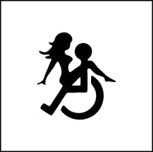 Load image into Gallery viewer, Handicapped Wheelchair Girl On Guy Funny Vinyl Decal