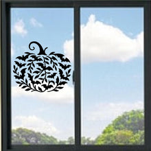 Load image into Gallery viewer, Batty Pumpkin Jack O Lantern With Bats Vinyl Decal