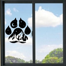 Load image into Gallery viewer, Mountain Nature Scene In Bear Paw Vinyl Decal