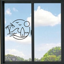Load image into Gallery viewer, Beach Life Wave And Surfboard Scene Vinyl Decal