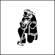 Load image into Gallery viewer, Kneeling Firefighter Fireman Vinyl Decal