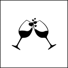 Load image into Gallery viewer, Wine Glasses Cheers Vinyl Decal