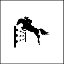 Load image into Gallery viewer, Horse Rider Jumping Fence Equestrian Vinyl Decal
